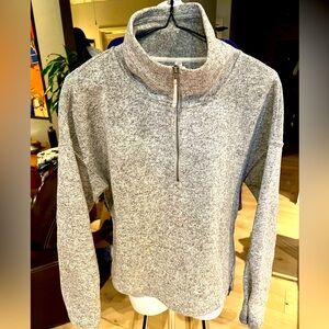 Fabletics 1/4 zip pullover. Gray.  Size M